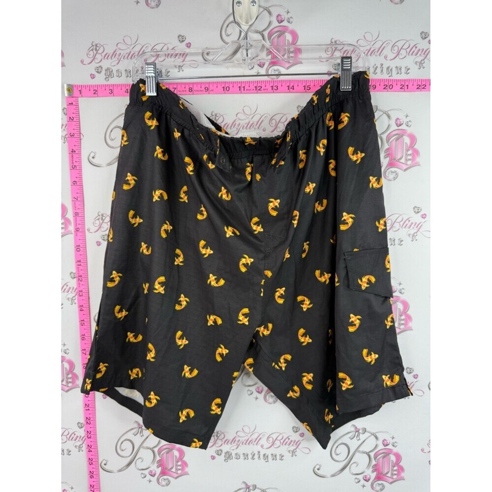 Sovereign Code shorts swim Men's Black Swim Board Shorts with Yellow Fish Print